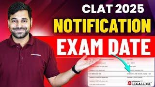 CLAT 2025 Exam Date Announced by CLAT Consortium Update  CLAT 2025 Date Confirmed [upl. by Ahsikan173]