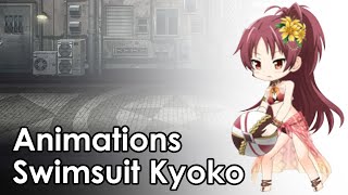 Swimsuit Kyoko  Battle Animations [upl. by Nemlaz223]