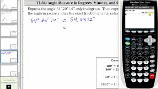 Uso de la TI84 para convertir grados minutos y segundos a grados y radianes [upl. by Acirtal]