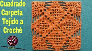 Cómo tejer cuadrado a crochetCarpeta a crochéGranny square crochetcuadrado a croché paso a paso [upl. by Kanor384]