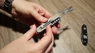 Victorinox Tuning mit Titan Griffschalen von Daily Customs SAK Multitool Werkzeug  Weitere Infos [upl. by Yendahc]