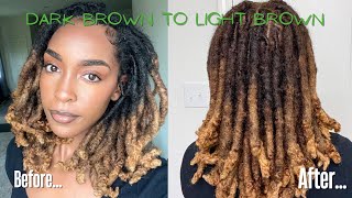 Dyeing My Loc Roots Light Brown  Brown Ombré Hair Color [upl. by Euf]