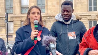 Devant lAssemblée itw de Sophie Binet CGT au Rassemblement contre le Projet de Loi Immigration [upl. by Mar]