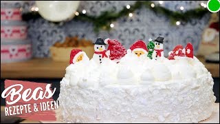 Schneeball Weihnachtstorte  Weiße Torte [upl. by Lubin]