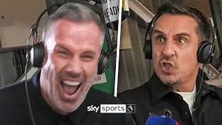 COMMS CAM 🎥 Gary Neville and Jamie Carragher react to Liverpools 30 win over Manchester United ⚔ [upl. by Ayam]