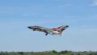 Panavia Tornado A200 Italian Air Force departure at RIAT 2017 AirShow [upl. by Shandee]