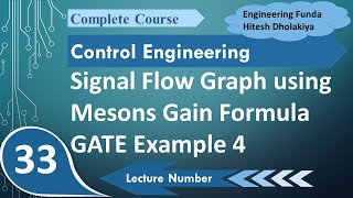 Masons Gain Formula for Signal Flow Graph Steps Process and GATE Example 4 [upl. by Verda]