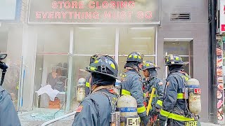 FDNY BOX 0749  FDNY BATTLING 2ND ALARM FIRE IN MIXED OCCUPANCY ON 6TH AVENUE IN MANHATTAN NEW YORK [upl. by Reginauld510]