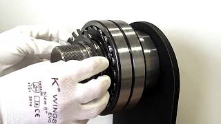 Dismounting spherical roller bearing with tapered bore from the adapter sleeve using hydraulic nut [upl. by Ellasal]