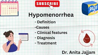 Hypomenorrhea [upl. by Imotih552]