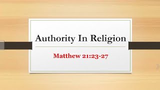 Authority in Religion [upl. by Carrillo271]