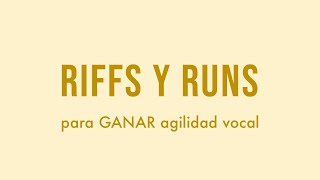 Mejora riffs runs y melismas NIVEL MEDIO  Ejercicios de flexibilidad de voz al cantar [upl. by Soo]