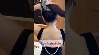 Bun hairstyle hairstyle amazinghacks easyhairstyle hairhacks hair trending longhair [upl. by Sigismundo]