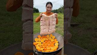 Pork crispy with orang cook recipe shortvideo shorts cooking food recipe [upl. by Afas]