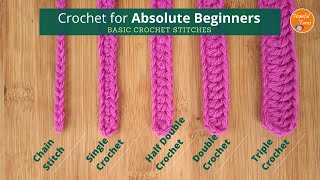 How to Crochet For ABSOLUTE BEGINNERS Basic crochet stitches [upl. by Annasus]