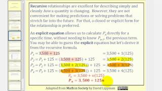 Linear Growth Recursive and Explicit Equations Part 1 [upl. by Maryann]