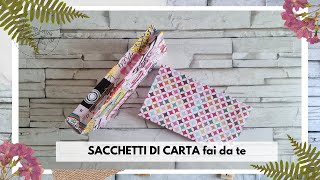 18  BUSTE DI CARTA fai da te  SACCHETTI PIATTI e SPESSORATI  card making tutorial italiano [upl. by Ytsenoh]