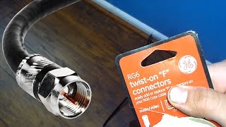 How to Install a Coax Cable F Connector with Common Tools [upl. by Nnylekoorb]