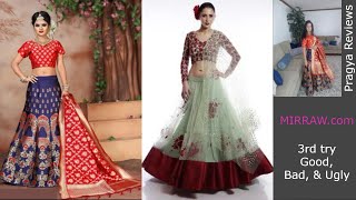 3rd Mirraw experience blue red burgundy green lehenga [upl. by Benis937]