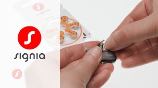 How to exchange the battery for Intuis 4  Signia Hearing Aids [upl. by Aubigny]