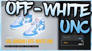 HOW TO MAKE OffWhite Air Jordan 1 quotUNCquot IN NBA 2K21 NBA 2K21 Shoe Creator [upl. by Intosh]