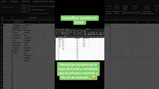 Como inmovilizar paneles en Excel excelavanzado tutorial excelfacil excelbasico exceltips [upl. by Acima]