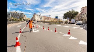 Imperia IT  Segnaletica orizzontale rifatta con materiale bicomponente e termoplastico preformato [upl. by Eninej]