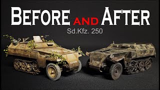 Before and After SdKfz 250I AusfB neu from Das Werk for my next Diorama [upl. by Tawney]