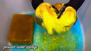 Fabric softener  dishwashing liquid  powder 🩵💛Squeezing sponges asmr [upl. by Castillo]