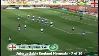 Ronaldinho Free Kick v England  2002 World Cup [upl. by Hotze]