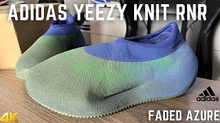 Adidas Yeezy Knit RNR Faded Azure On Feet Review [upl. by Myers]