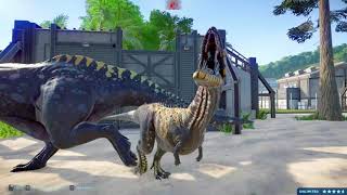 Jurassic World Adventure Tarbosaurus VS Carcharodontosaurus  Jurassic World Evolution 2 [upl. by Einafats]