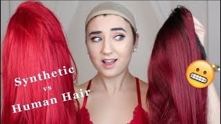 Human Hair Wig vs Synthetic Wig Review My First Time Wearing A Human Hair Wig [upl. by Ahselrac820]