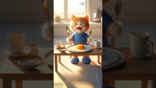 A Ginger Kitten’s Love for Fried Eggs🥚🥚🐈🐈😻kitten kittenshorts catanimation [upl. by Joung93]