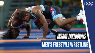 10 minutes of insane takedowns in mens freestyle wrestling 🤼‍♀️ 💪 [upl. by Lesko128]