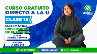 🔴Curso Gratuito📕Admisión 2024🏫Ingreso a la Universidad📚Clase 18 🧠Matemática Universidad Guayaquil [upl. by Edholm]