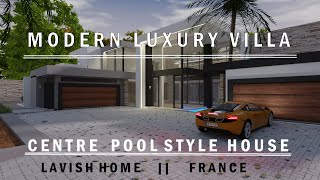 Ultimate Modern Villa Centre pool style house design  Sweet home 3D to Blender import [upl. by Deeyn]