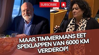 Caroline is linkse klimaatidioterie SPUUGZAT Timmermans eet speklappen van 6000km verder [upl. by Tshombe]