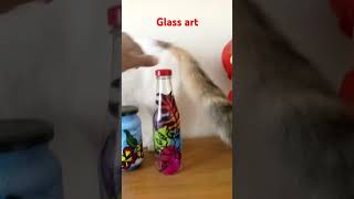 Glass paint glass artglassart viralvideo cat glasspaintingideas cute [upl. by Adnylam]