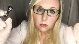 ASMR EYE EXAM FOR SCLERA ISSUE  WHISPER GLOVES LIGHT [upl. by Funda476]