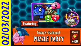 Puzzle Party 2 MARCH 2022 Plants vs Zombies Heroes [upl. by Aicener]