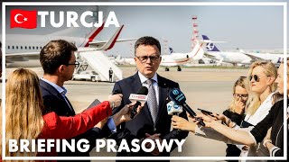 Konferencja prasowa marszałka Sejmu Szymona Hołowni przed oficjalną wizytą w Republice Turcji [upl. by Domineca]