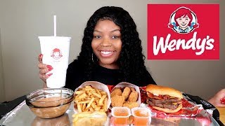 WENDYS MUKBANG BACONATOR AND 10PCS NUGGET [upl. by Atok372]