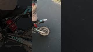 Chinese pit bike shoots flames dirtbikesarecool dirtbike viral [upl. by Fanchan]