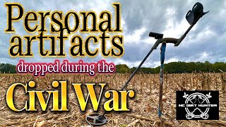 Personal artifacts dropped during the Civil War Metal Detecting a battlefield [upl. by Ailin889]