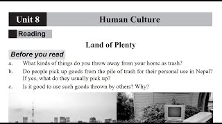 Class 12 Englishunit 8human cultureland of plentyGrade 12 English unit 8 Land of Plenty [upl. by Apostles]