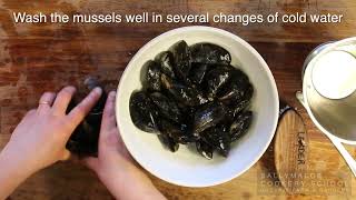 How to prepare Mussels  Ballymaloe Cookery School [upl. by Dori]