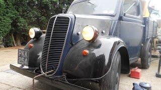 1952 Fordson E83W Pick up truck  Sitting since 1982  Seized solid  First start in 27 years [upl. by Eusadnilem230]