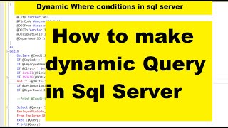 Dynamic Query in Sql Server Part 1  Coding Era [upl. by Ennayrb]