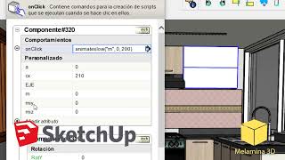 SketchUp  Efecto Giro doble Componentes dinámicos vs Sist Matriz [upl. by Yrgoerg80]